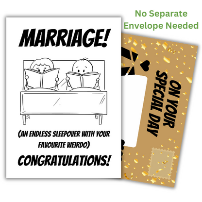 Wedding Humour Card - Marriage! An Endless Sleepover,