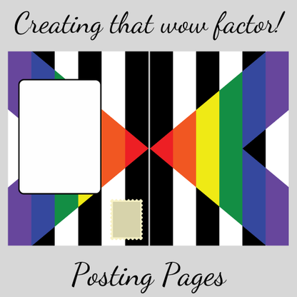 Envelope Panels from Bare Cards Self-sealing LGBTQIA Greetings card featuring the Ally Flag