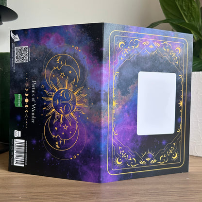 Bare Cards Envelope Panels for Portals of Wonder Collection - purple with gold celestial markings and Branding