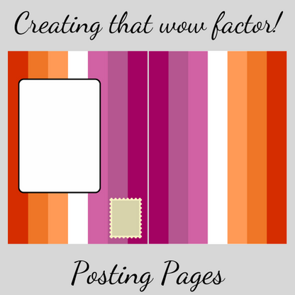 Bare Cards Self-sealing Lesbian Birthday Card posting pages in Lesbian Pride flag colours