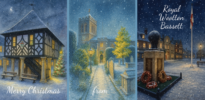 RWB Self-Sealing Trifold Christmas Card showing local landmarks 2