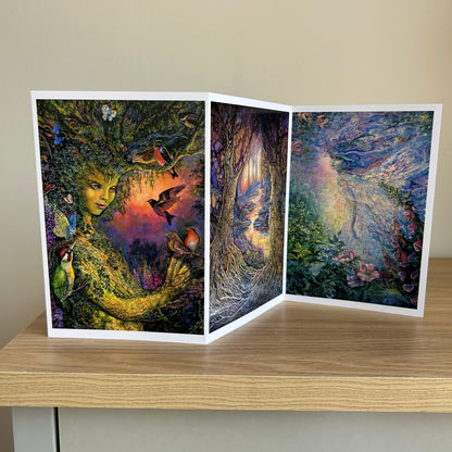 The Josephine Wall Collection | Dryad's Joy Triptych | Eco-Friendly Self-Sealing Trifold Card