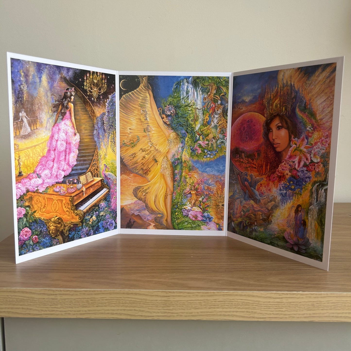 The Josephine Wall Collection | Melody in Pink Triptych | Eco-Friendly Self-Sealing Trifold Card