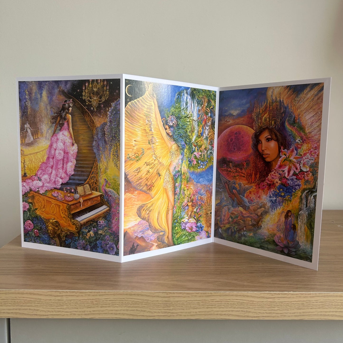 The Josephine Wall Collection | Melody in Pink Triptych | Eco-Friendly Self-Sealing Trifold Card
