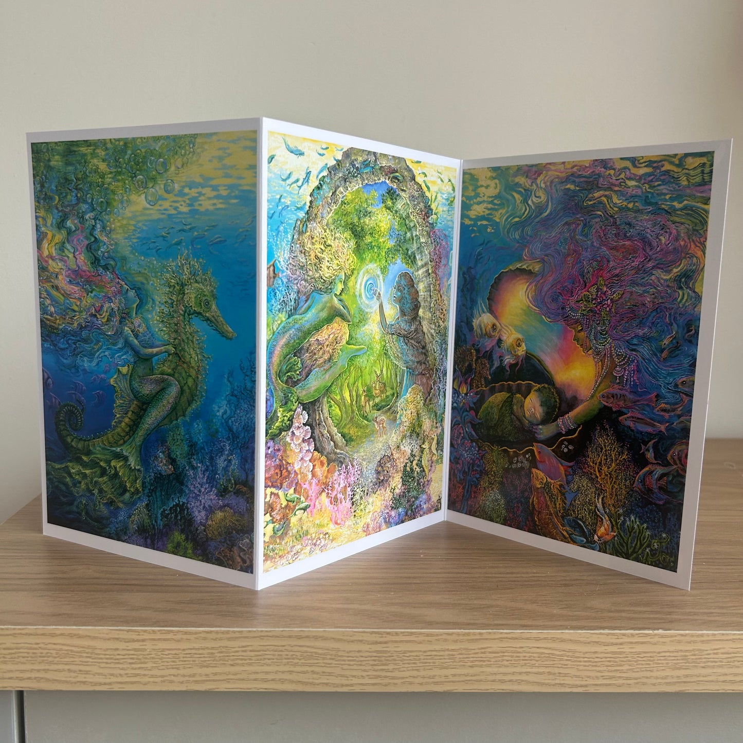 The Josephine Wall Collection | Side-Saddle Triptych | Eco-Friendly Self-Sealing Trifold Card