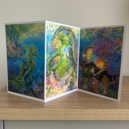 The Josephine Wall Collection | Side-Saddle Triptych | Eco-Friendly Self-Sealing Trifold Card