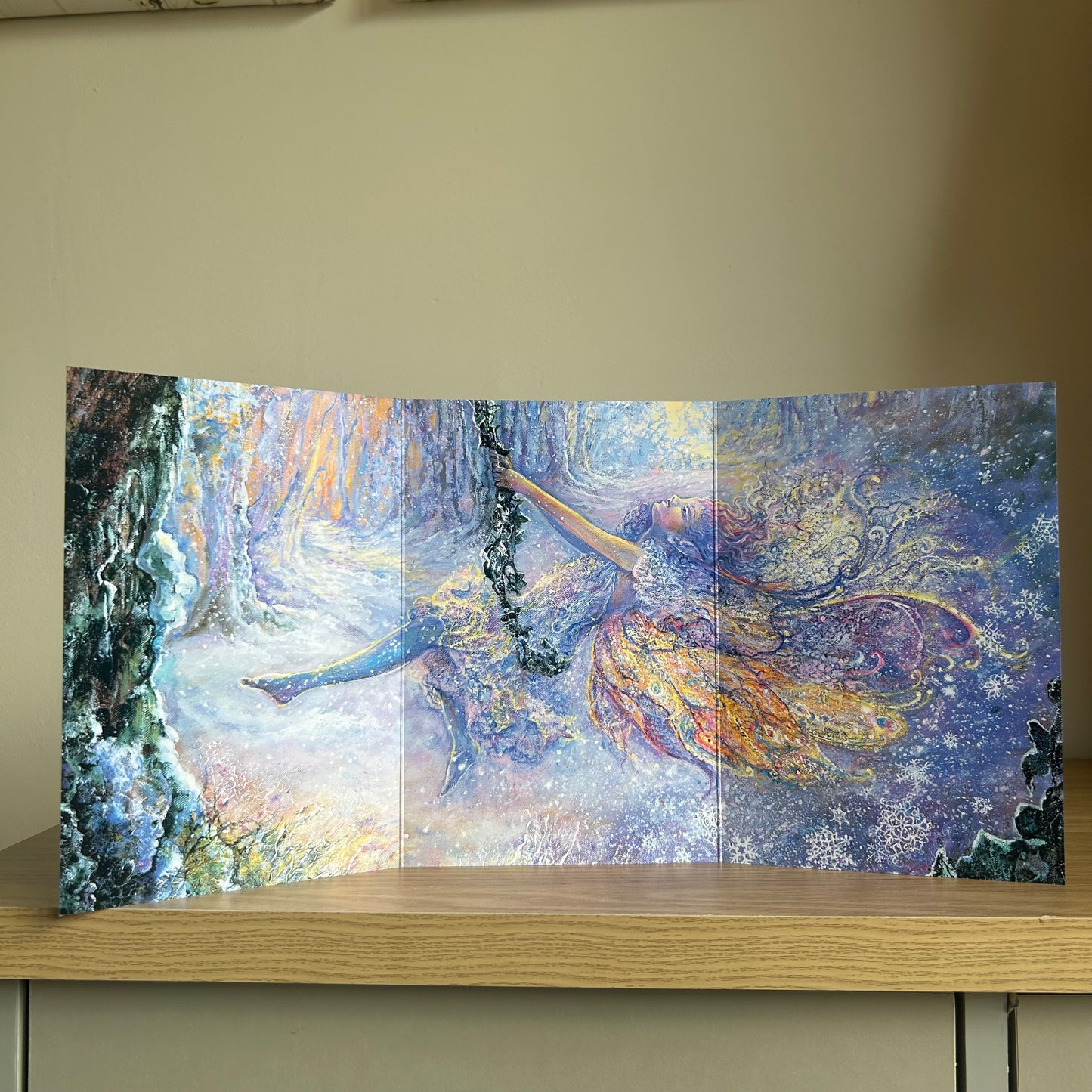 The Josephine Wall Collection | Swinging in the Snow | Eco-Friendly Self-Sealing Trifold Card