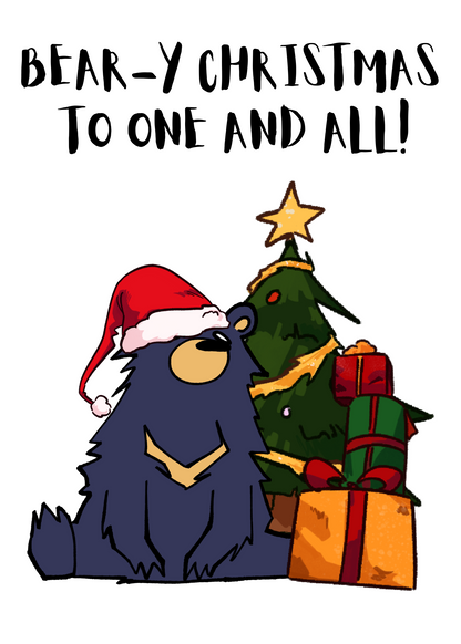 Cute Bear-y Christmas Card Pun