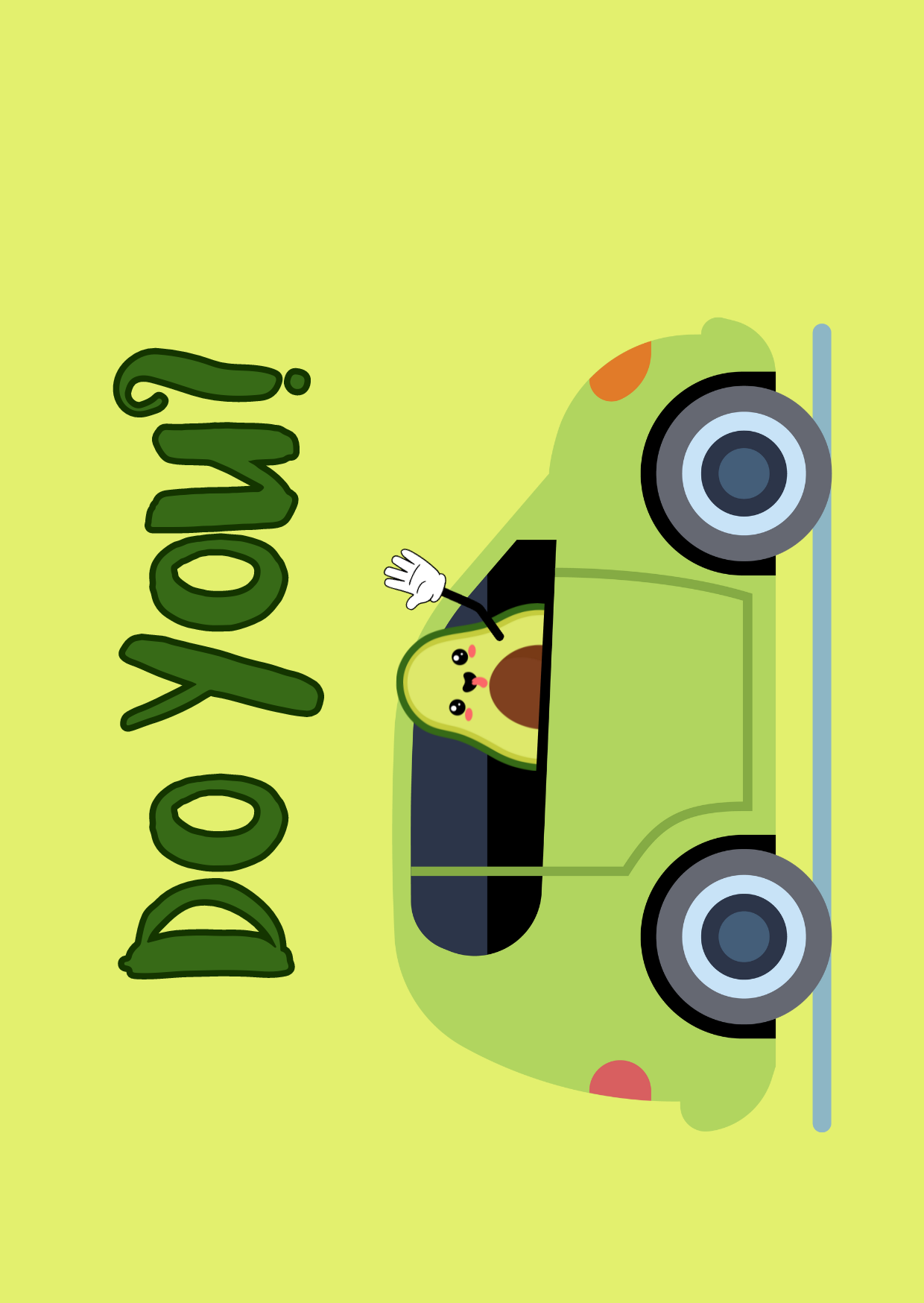 Funny Driving Test Congratulations Greetings Card with Avocado Pun