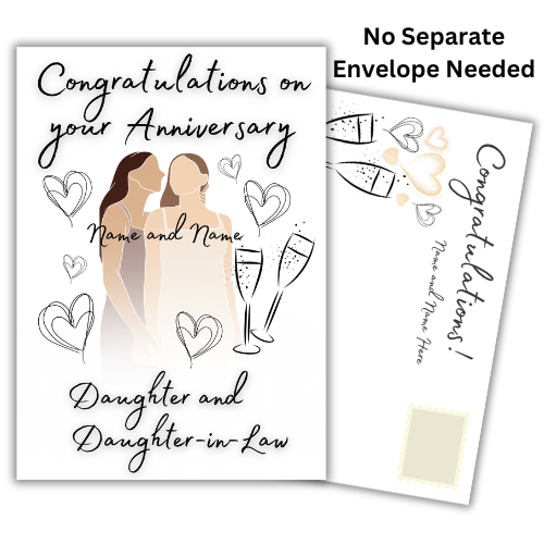 Daughter and Daughter-in-Law Anniversary Card Can Be Personalised