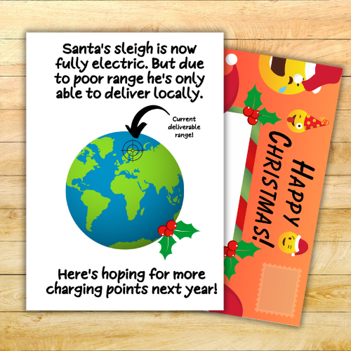 Santa's Gone Electric Funny Christmas Card