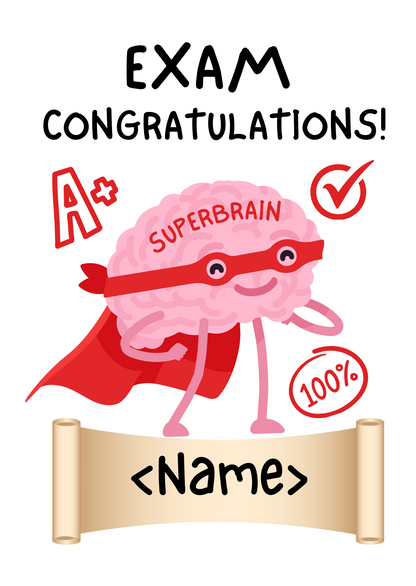 Personalised Exam Congratulations Card