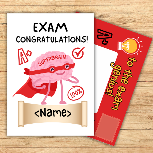 Personalised Exam Congratulations Card