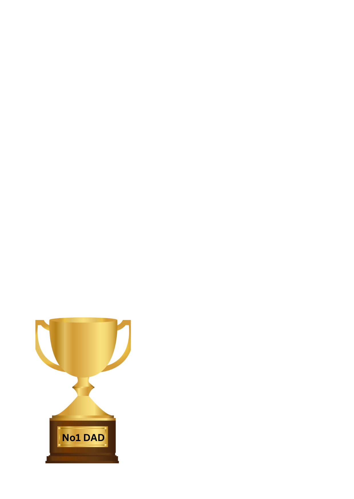 Image shows gold trophy with No1 Dad written on it