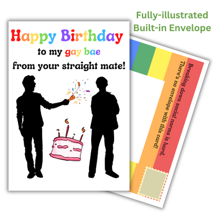 Happy Birthday to my gay bae from your straight mate featuring male characters