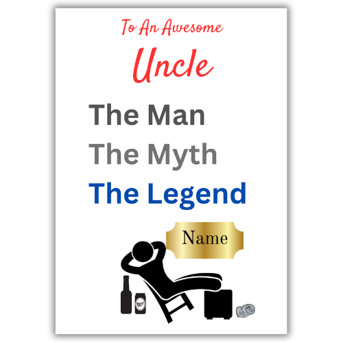 Uncle Birthday Card Personalised | For Uncle