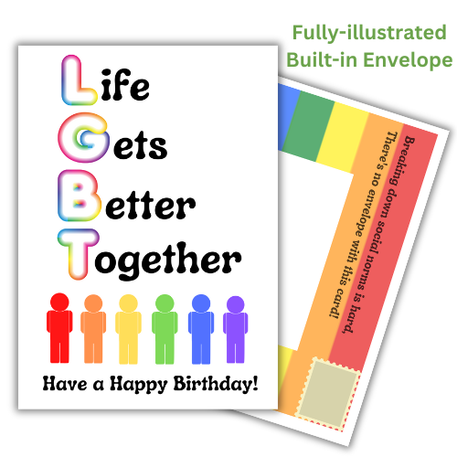 Life Gets Better Together LGBT Birthday Card