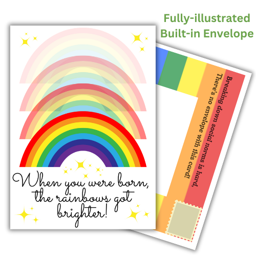 LGBT+ When you were born the Rainbows got Brighter Birthday Card