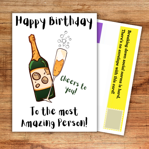 Gender neutral birthday card for your non-binary relative or friend - Happy Birthday to the most amazing person