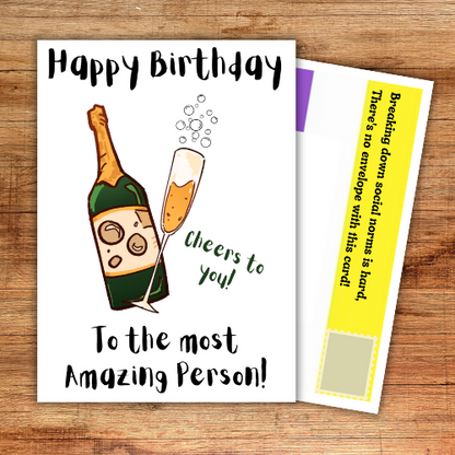 Gender neutral birthday card for your non-binary relative or friend - Happy Birthday to the most amazing person