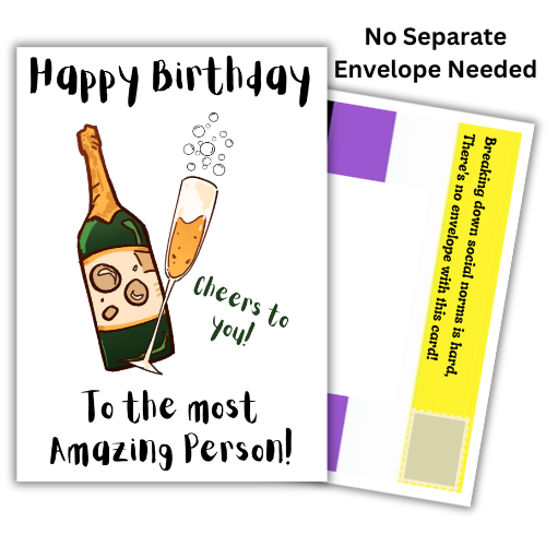 Gender neutral birthday card for your non-binary relative or friend - Happy Birthday to the most amazing person