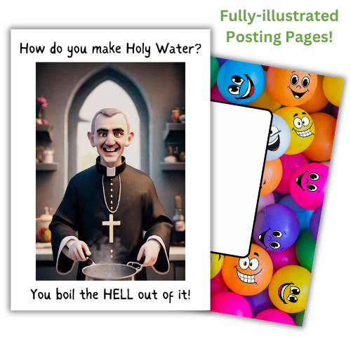 Funny Birthday Card with Holy Water Joke