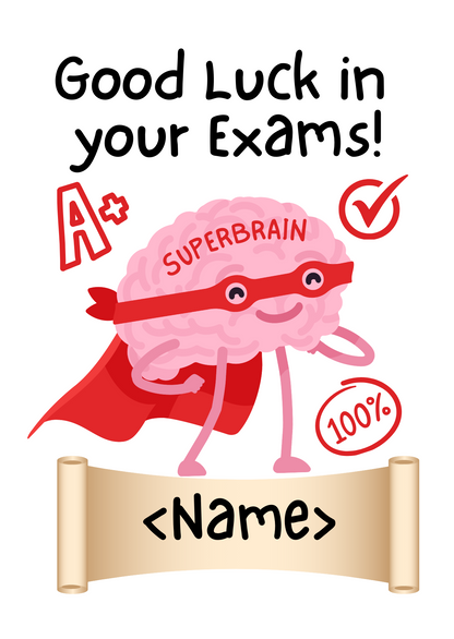 Personalised Good Luck in your Exams Greetings Card