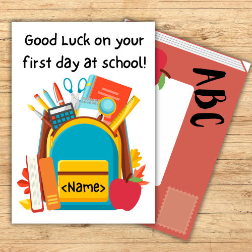 Personalised Good Luck on your First Day at School