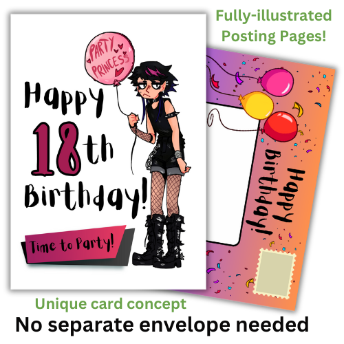 Goth Girl Happy 18th Birthday Card