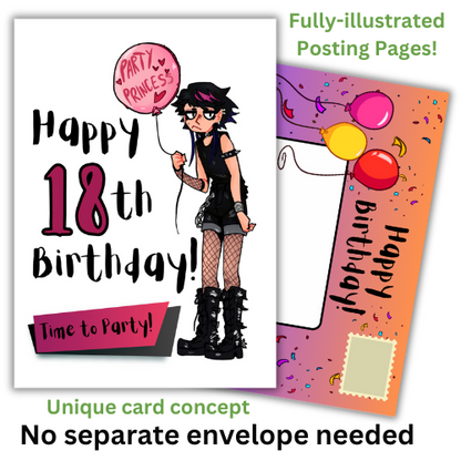 Goth Girl Happy 18th Birthday Card