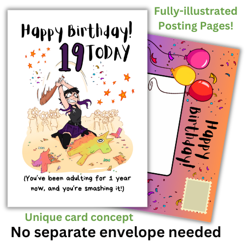 Goth Girl Happy 19th Birthday Card