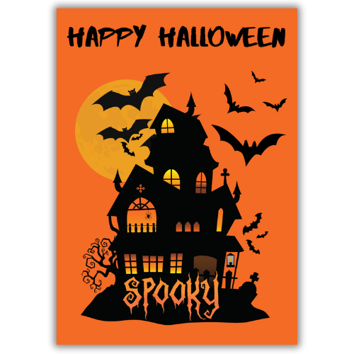 Haunted House Halloween Card