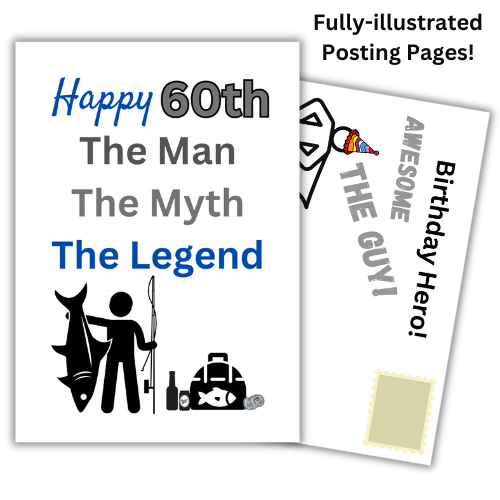 Happy 60th Angler Birthday Card for him