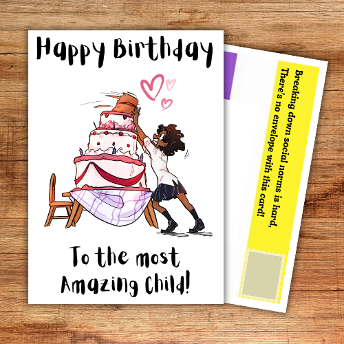 Non-Binary Birthday Card Cake for your gender neutral child to show how proud you are on their birthday