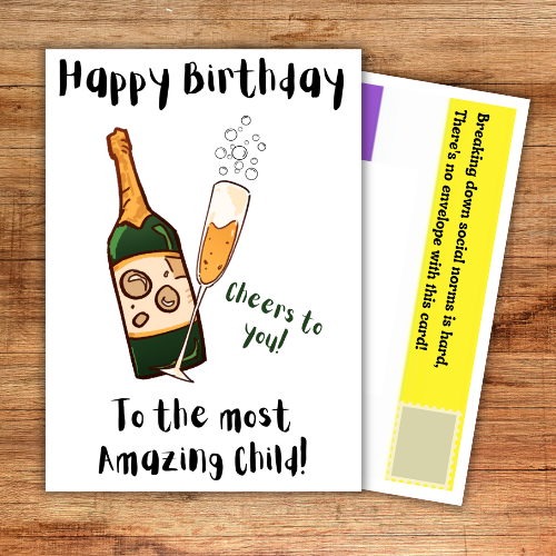 Happy Birthday to the most amazing child - gender neutral greetings card from proud parent(s).