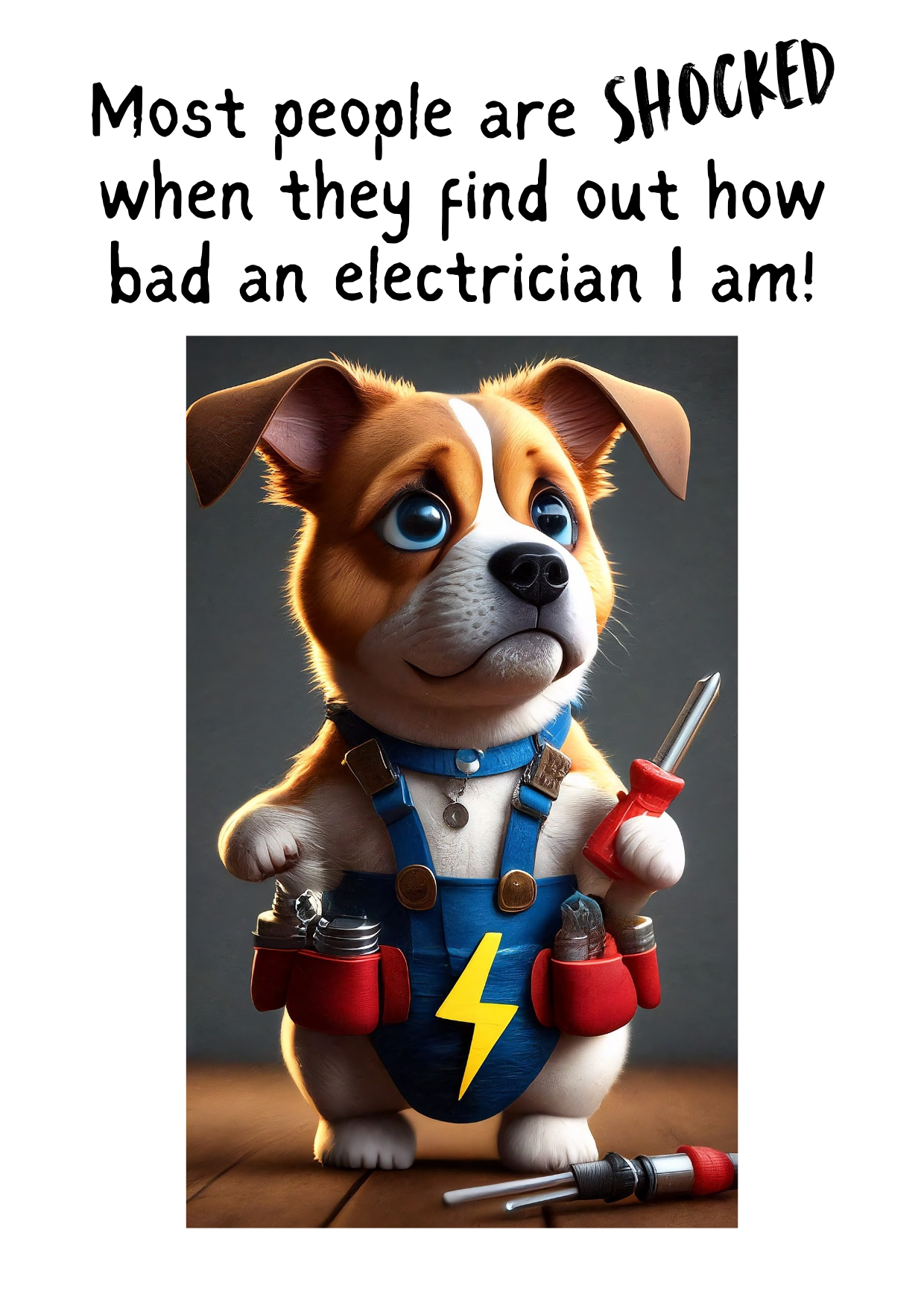 Funny Birthday Card for Electricians or any DIY Handyman