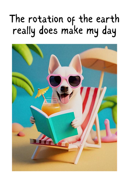 Humour Birthday Card featuring cute dog and funny pun