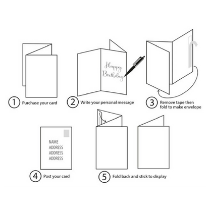 Bare Cards Instructions on how to fold, stick, post and display