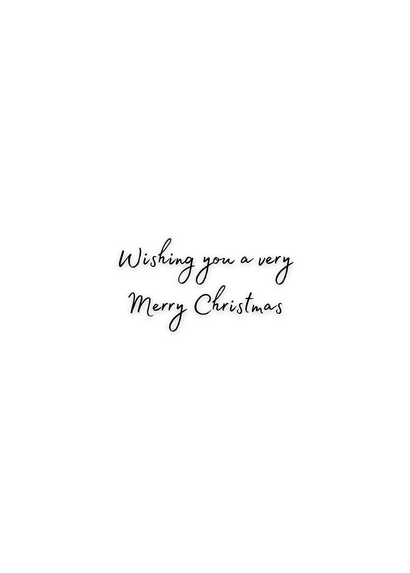 Text 'Wishing you a very Merry Christmas' on a white background