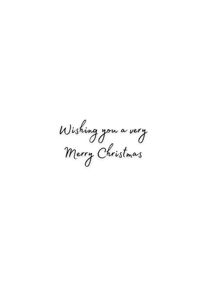 Text 'Wishing you a very Merry Christmas' on a white background