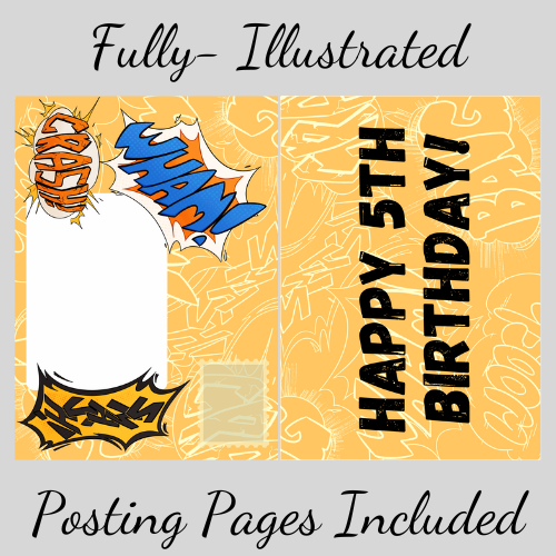 Little Heroes Happy 5th Birthday Card Dragons and Balloons
