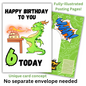 Little Heroes Happy 6th Birthday Card Dragon Lighting Cake