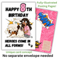 Little Heroes Happy 8th Birthday Card for your Dog Loving Girl