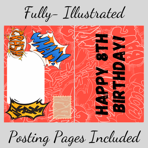 Little Heroes Happy 8th Birthday Card for any Super Hero