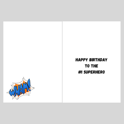 Little Heroes Happy 7th Birthday Card for your Super Hero Boy