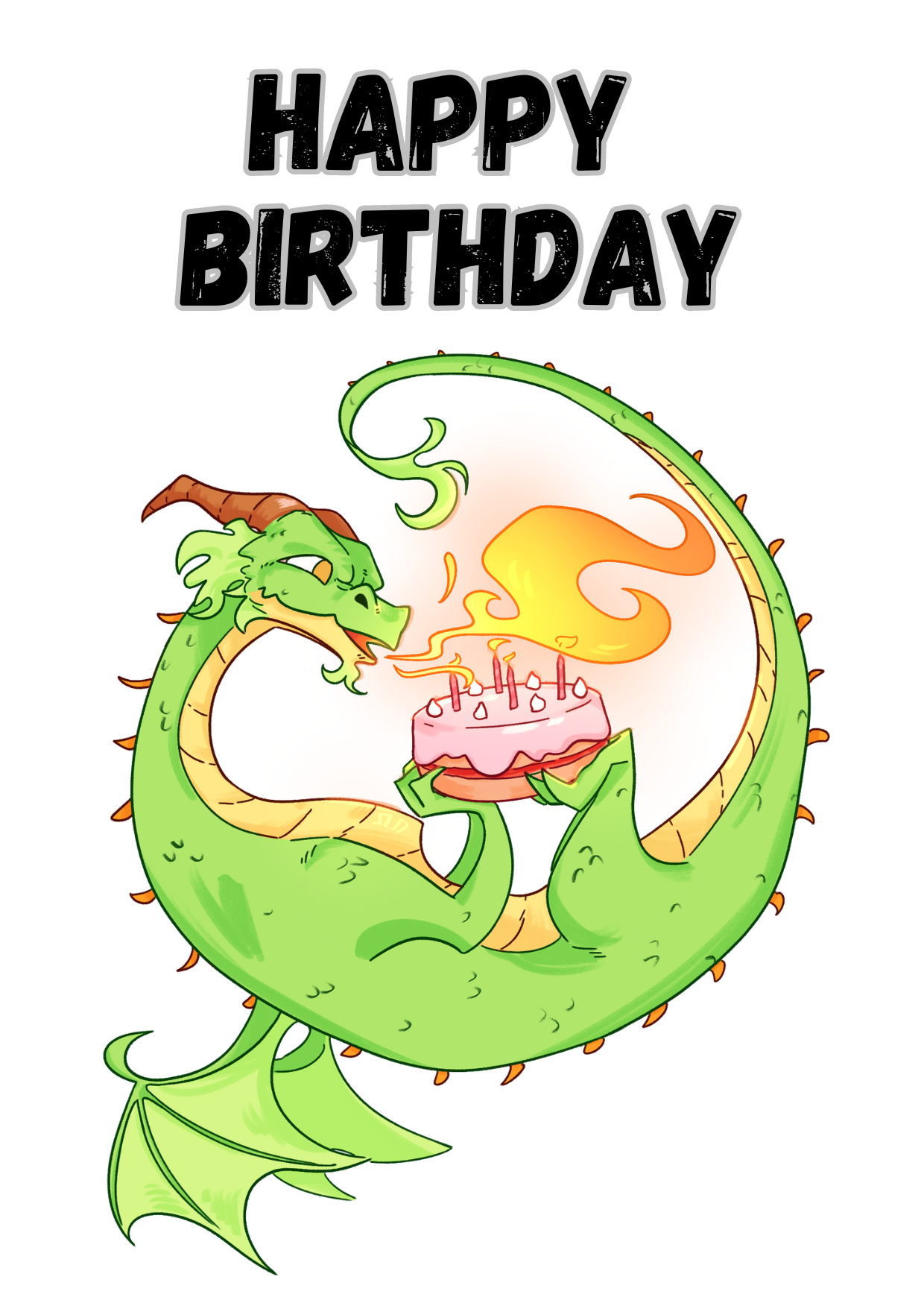 Little Heroes Kids Birthday Card for your Dragon Loving Super Hero