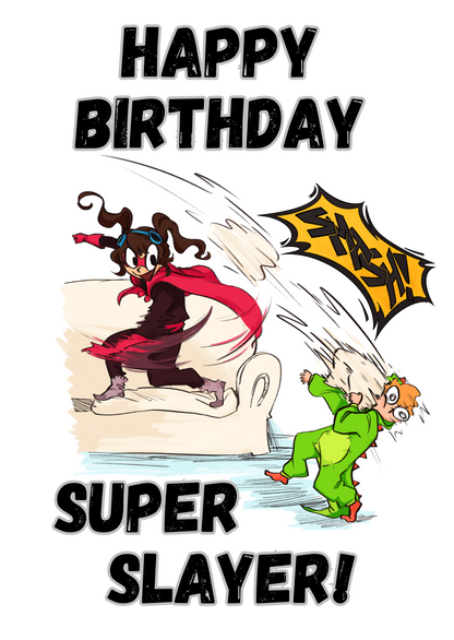 Little Heroes Kids Birthday Card Super Slayer