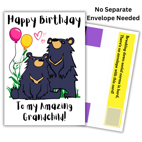 Happy Birthday to our/my amazing Grandchild. Non-binary birthday card from proud grandparents
