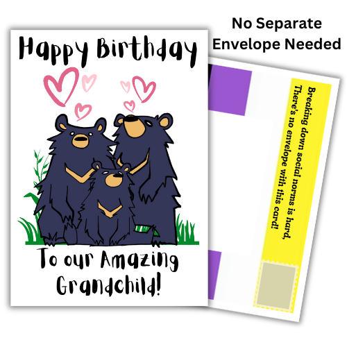 Happy Birthday to our/my amazing Grandchild. Non-binary birthday card from proud grandparents