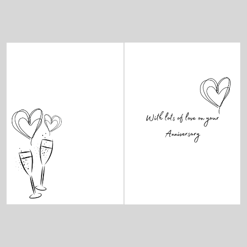 Anniversary Card for a Special Couple | Roses and Champagne